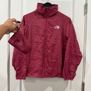 The North Face Women’s Pink Color Windbreaker Jacket Foldable with Bag sz XS